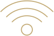 Icon of a Wi-Fi signal indicating high-speed internet access.